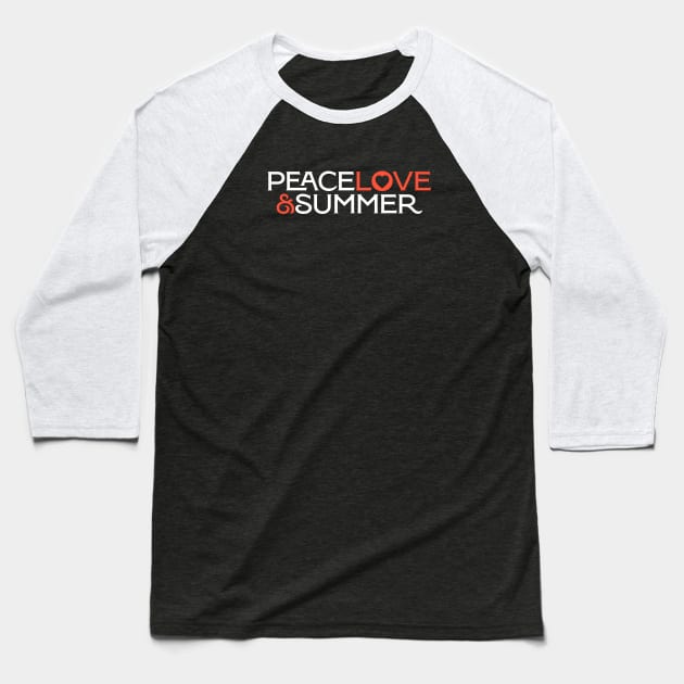 Peace Love & Summer Baseball T-Shirt by attadesign